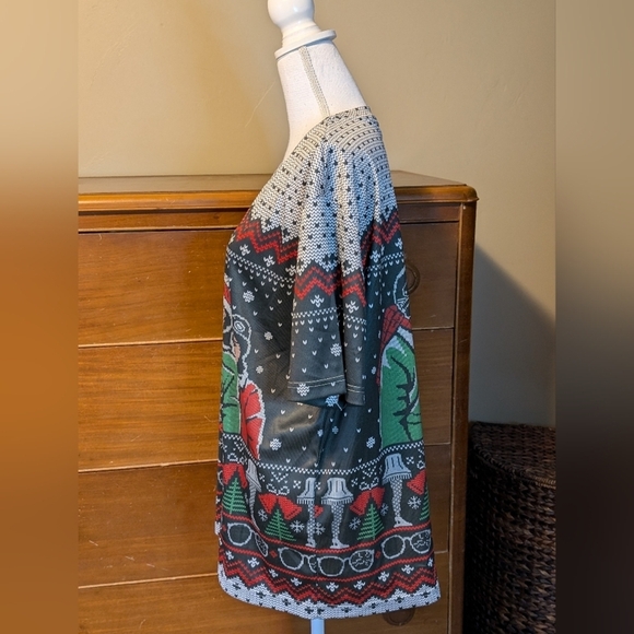 A Christmas Story Short Sleeve Colorblock Holiday Shirt featuring Ralphie SZ XL - Picture 5 of 9